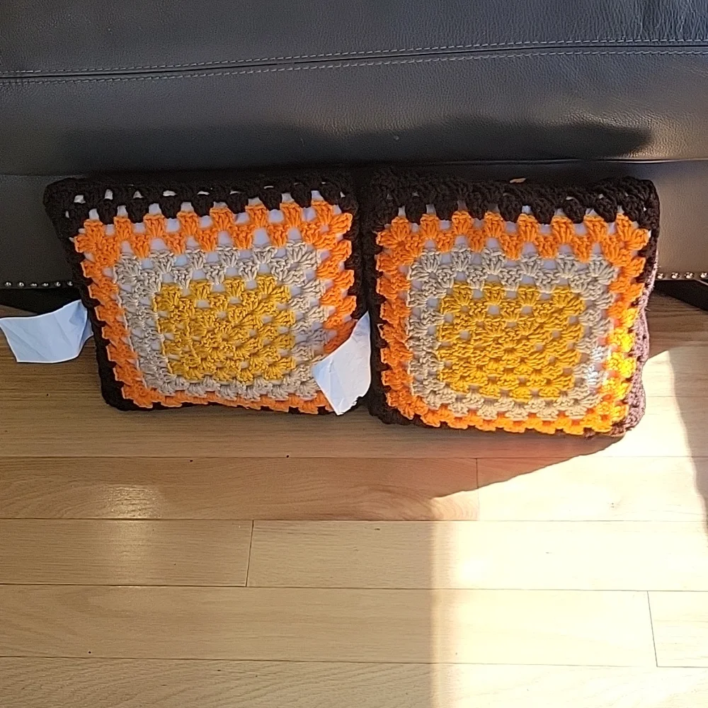 Vintage Crochet throw pillows